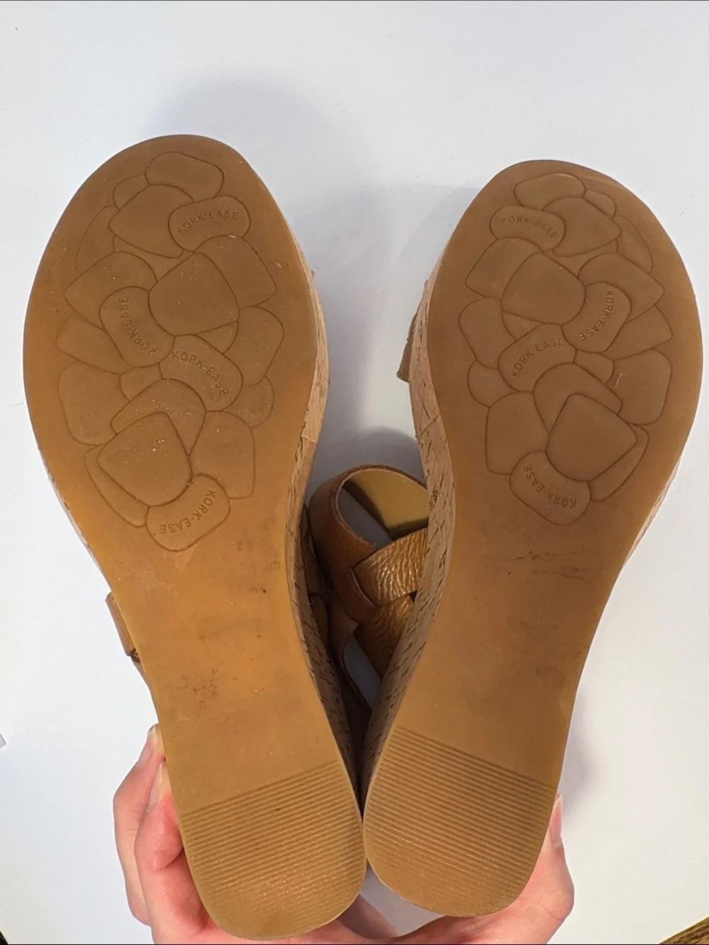 Kork-Ease Brown Leather Wedge Sandals Sz 8M Cork Platform Strappy Boho Comfort